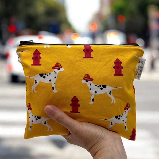 Sandwich Sized Reusable Zippered Bag Dalmatian Dogs