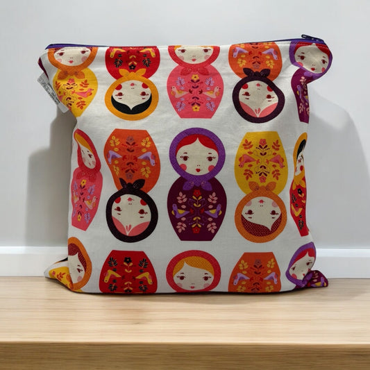 Gallon Sized Reusable Zippered Bag Matryoshka Stacking Dolls