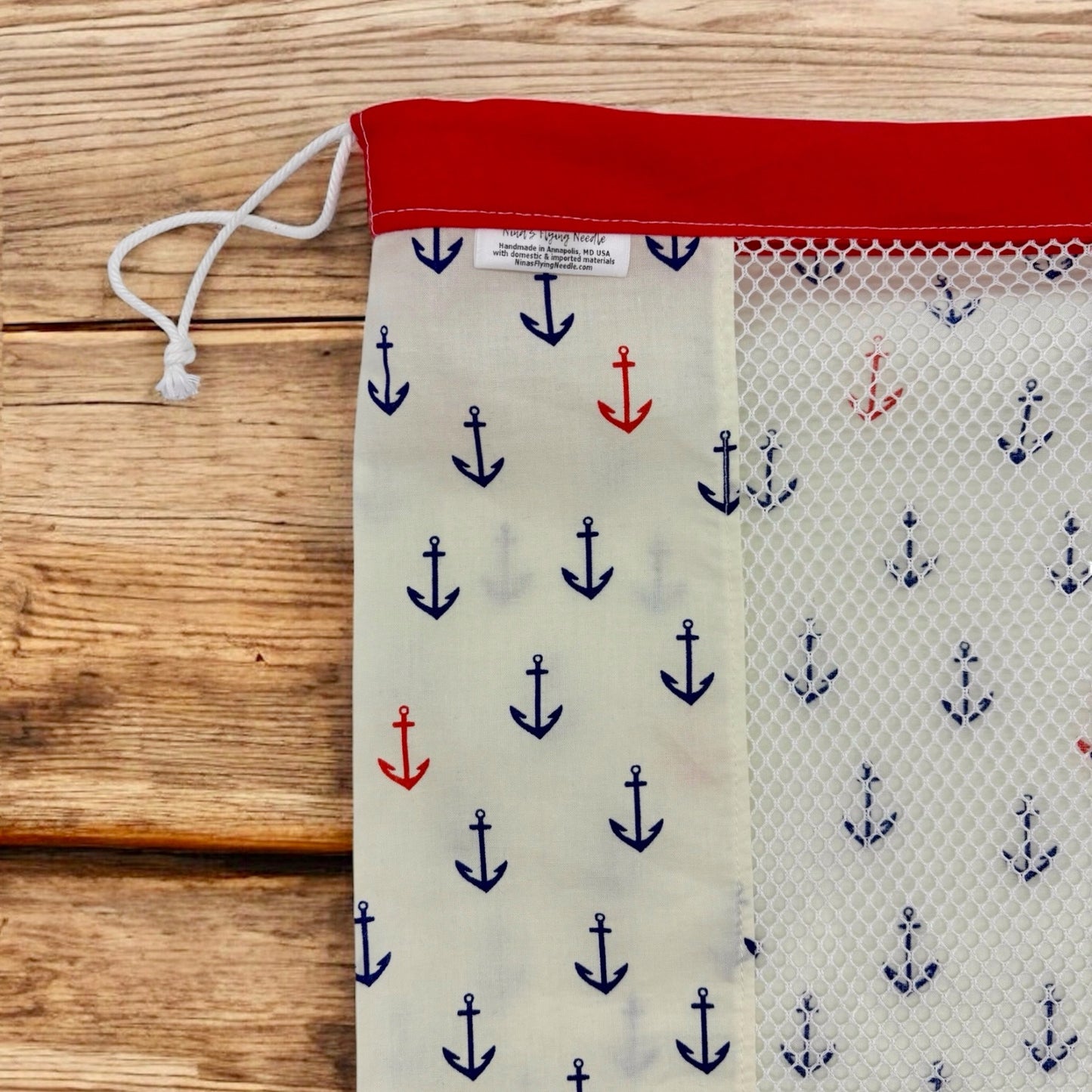 Large Produce Bag Anchors Navy and Red