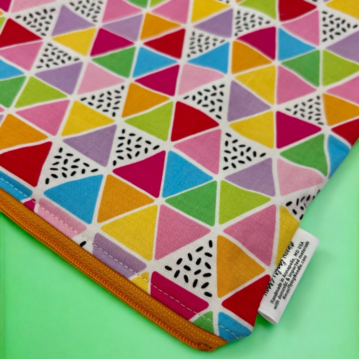 Gallon Sized Reusable Zippered Bag Triangles Funky