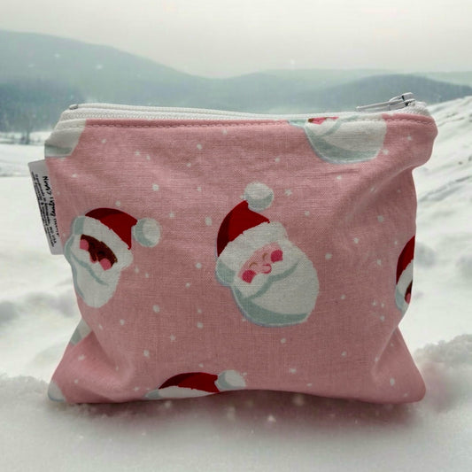 Toddler Sized Reusable Zippered Bag Santas