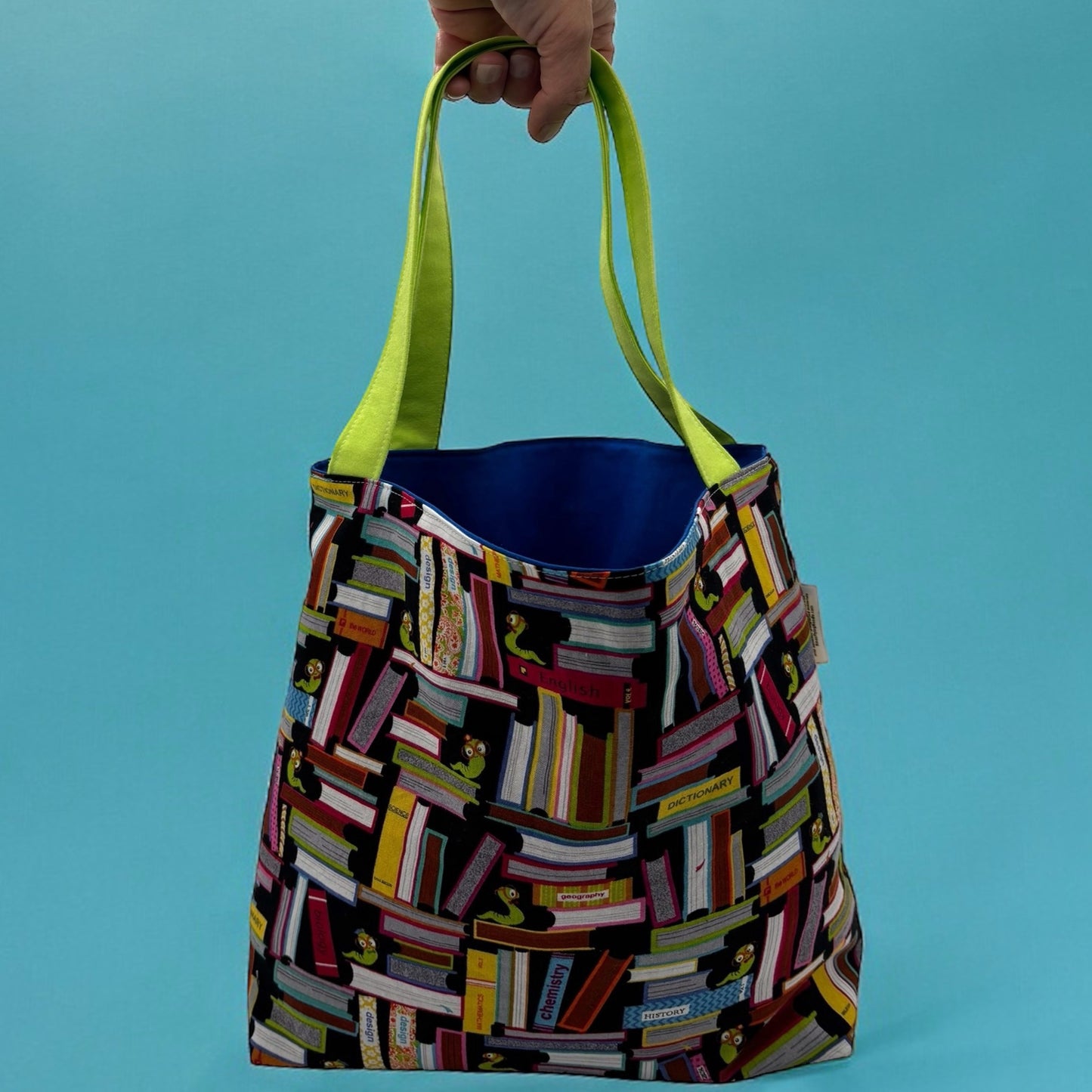 Children's Library Sized Reversible Tote Bookworms