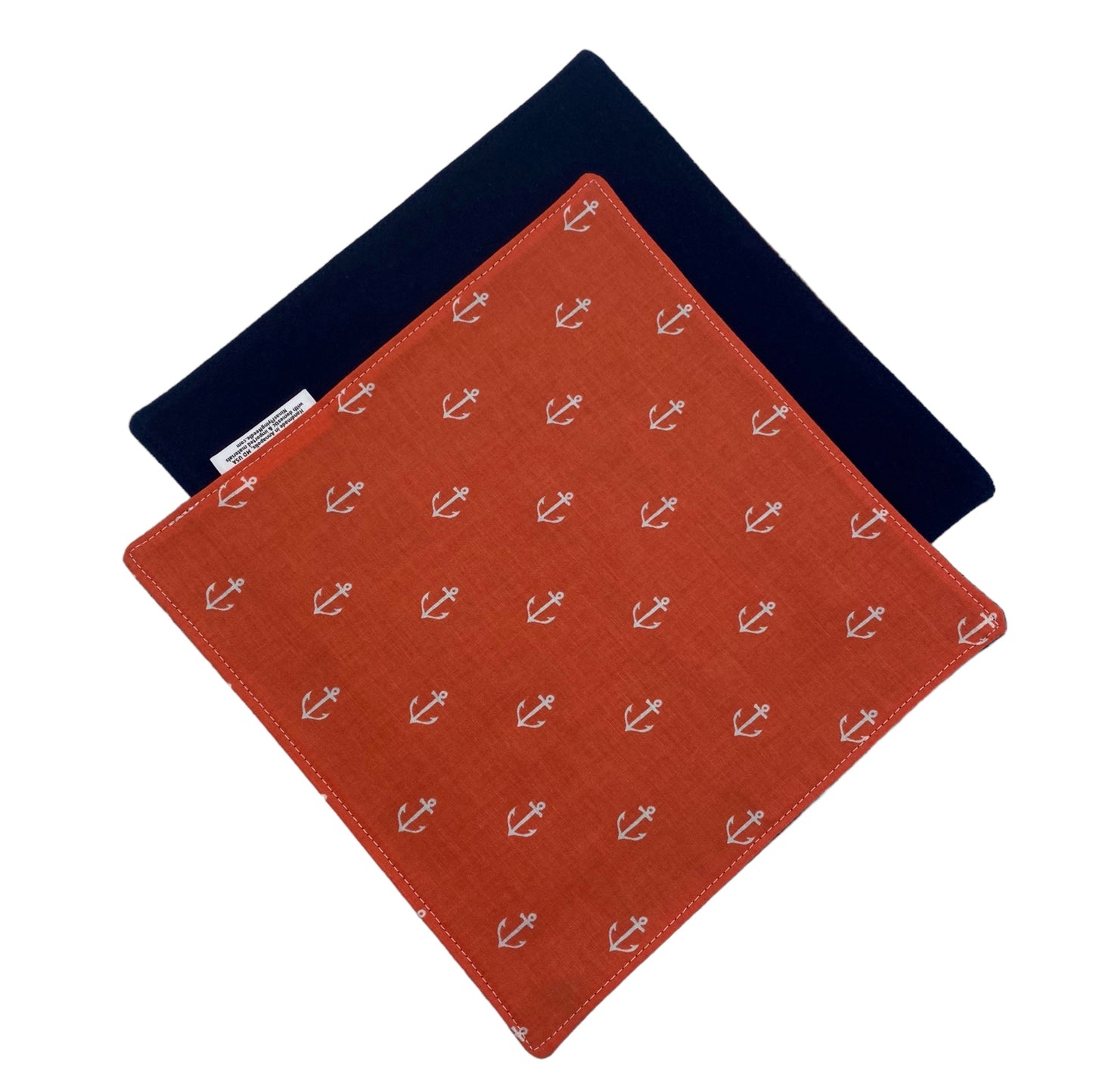 Reusable Napkins - Anchors on Orange