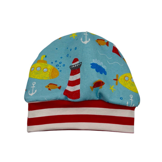 Beanie Hat in Baby: Coastal with Stripes