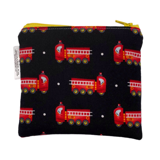 Toddler Sized Reusable Zippered Bag Firetrucks