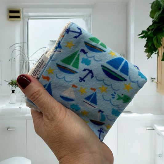 Wash Cloth - Regular - Sailboats and Anchors