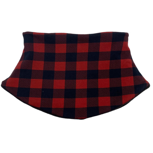 Adult Handmade Neck Warmer Plaid Red Black