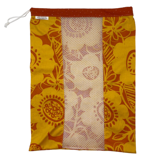 Large Produce Bag Floral Orange and Yellow