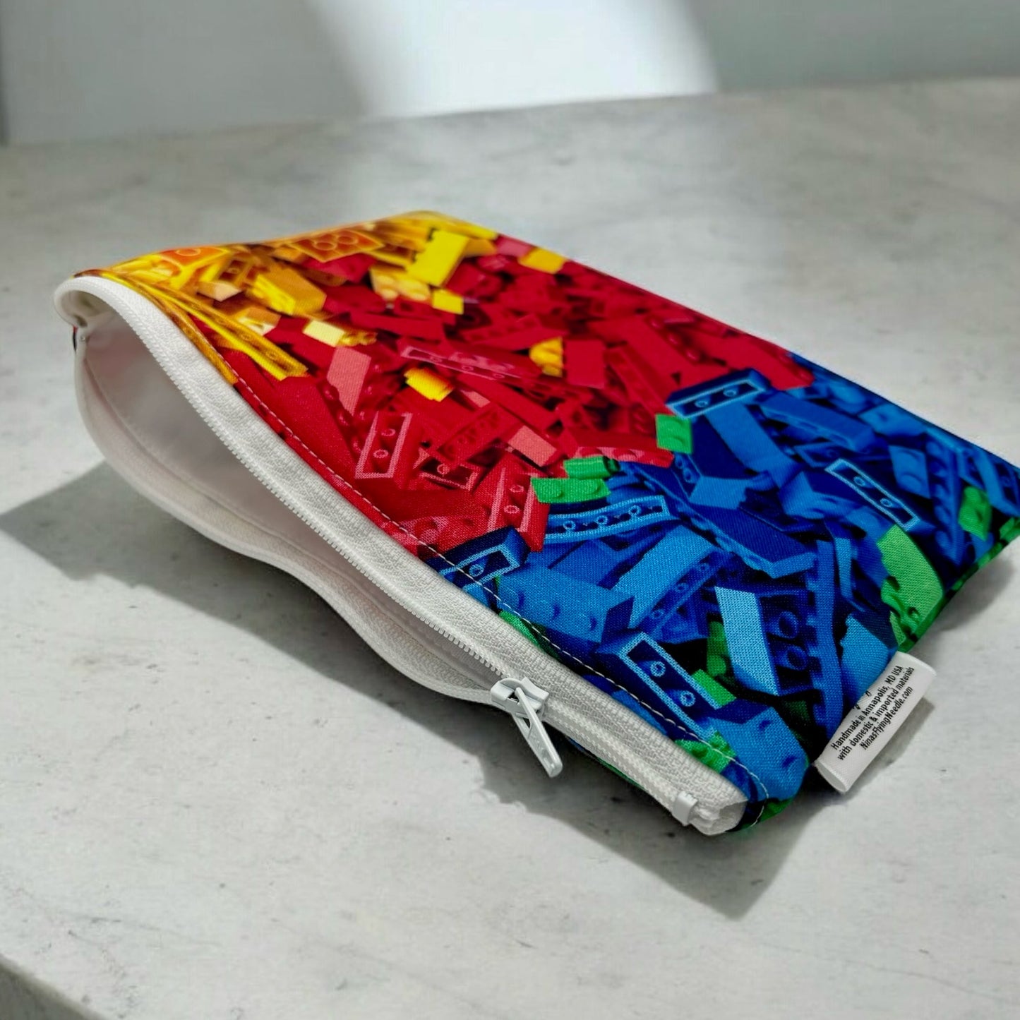 Snack Sized Reusable Zippered Bag Building Bricks Primary