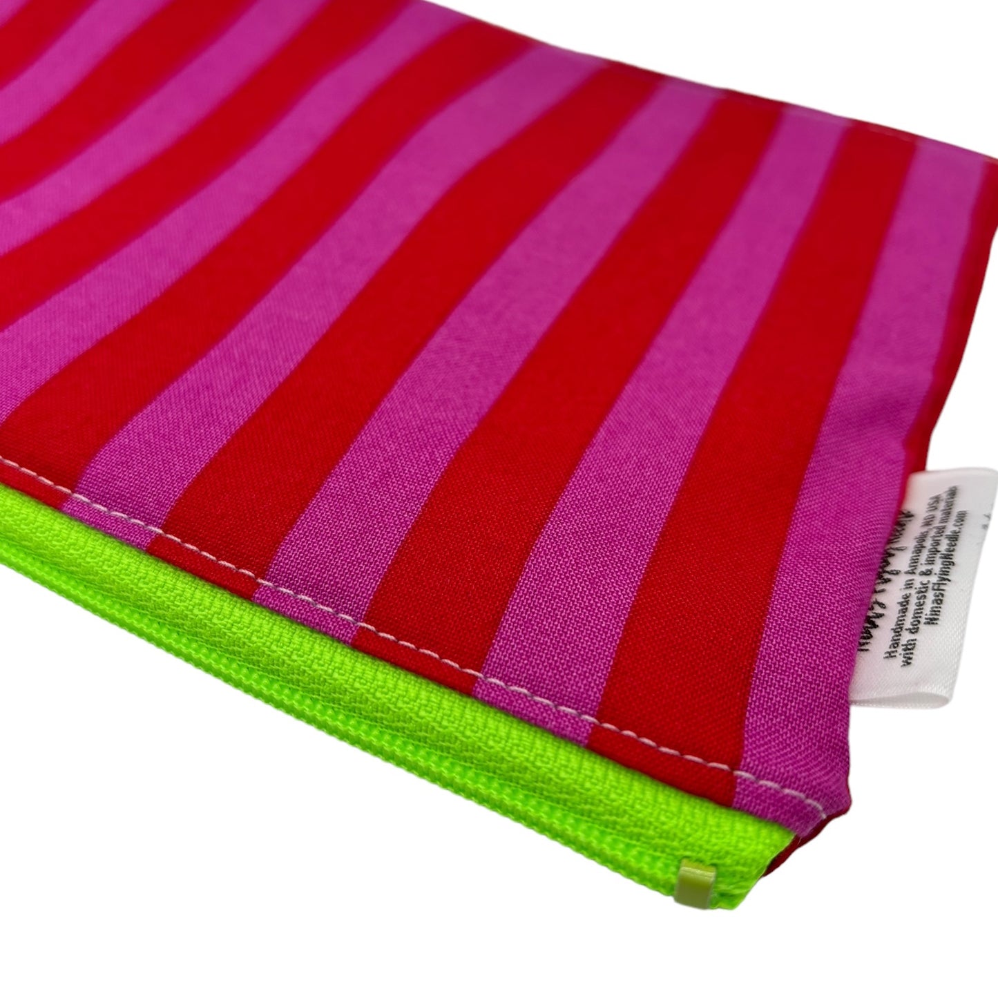 Travel Sized Wet Bag Striped Pink Red