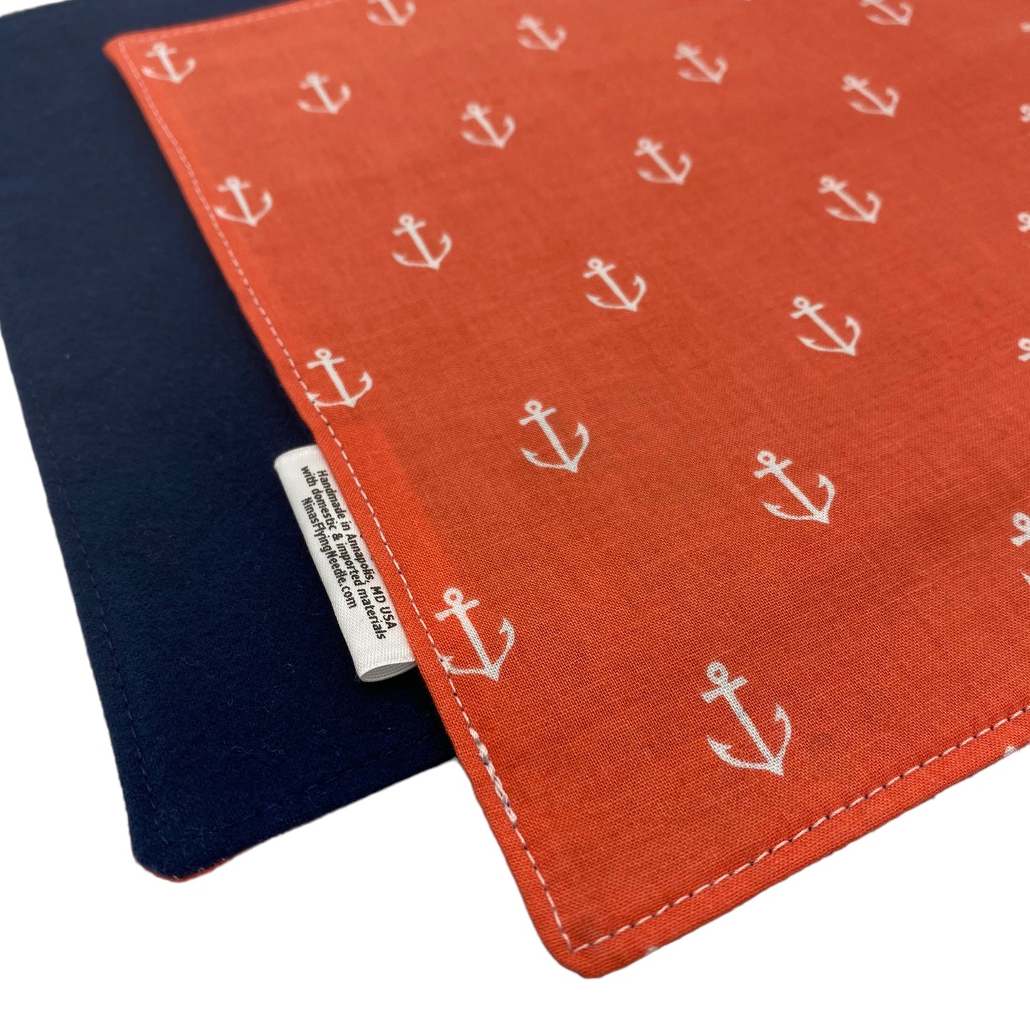 Reusable Napkins - Anchors on Orange