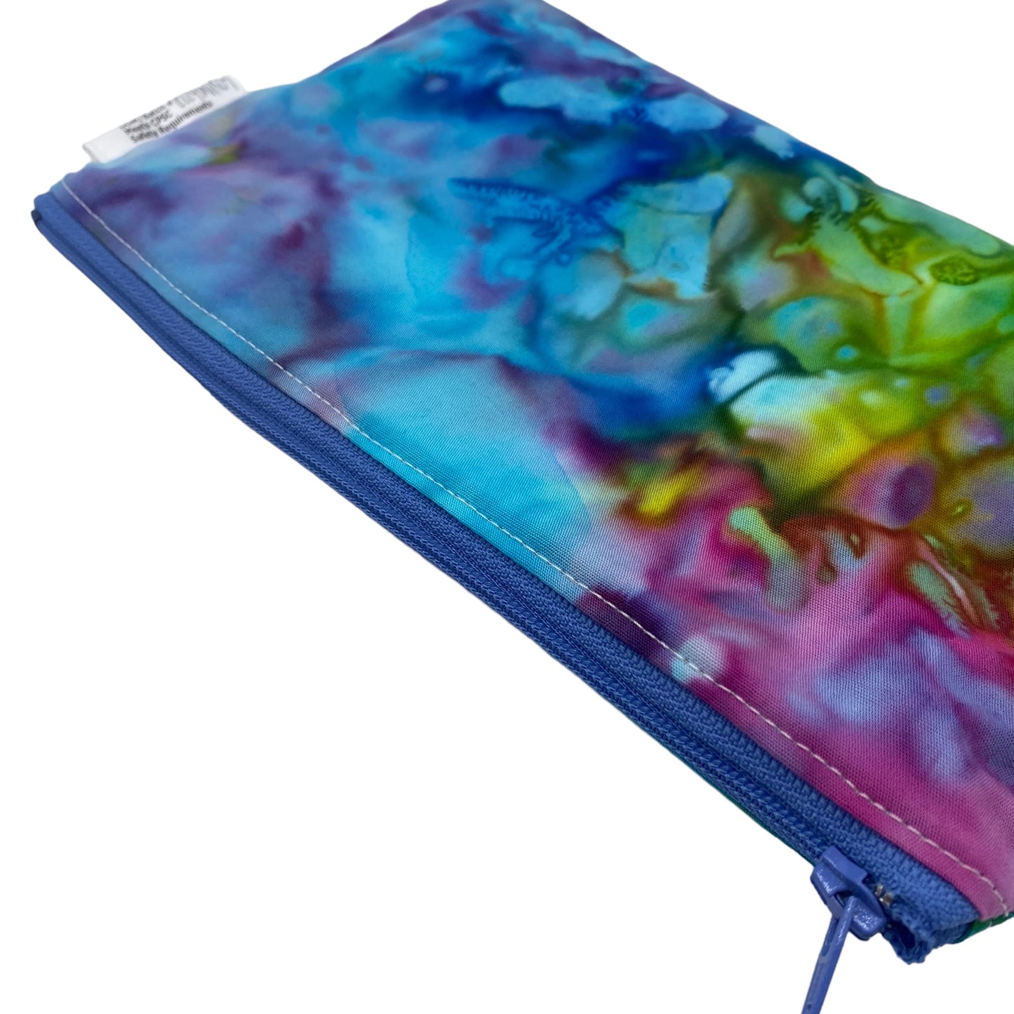 Snack Sized Reusable Zippered Bag Tie Dye Blue Green Purple