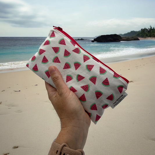 Knick Knack Sized Reusable Zippered Bag Watermelon Slices