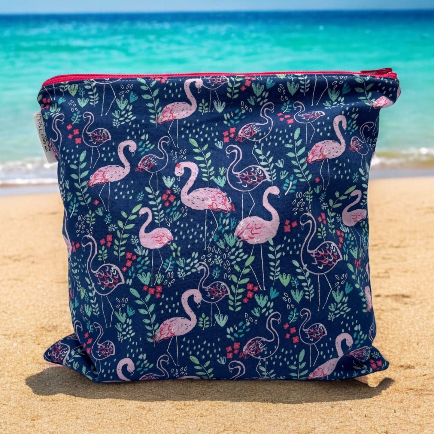 Gallon Sized Reusable Zippered Bag Flamingos