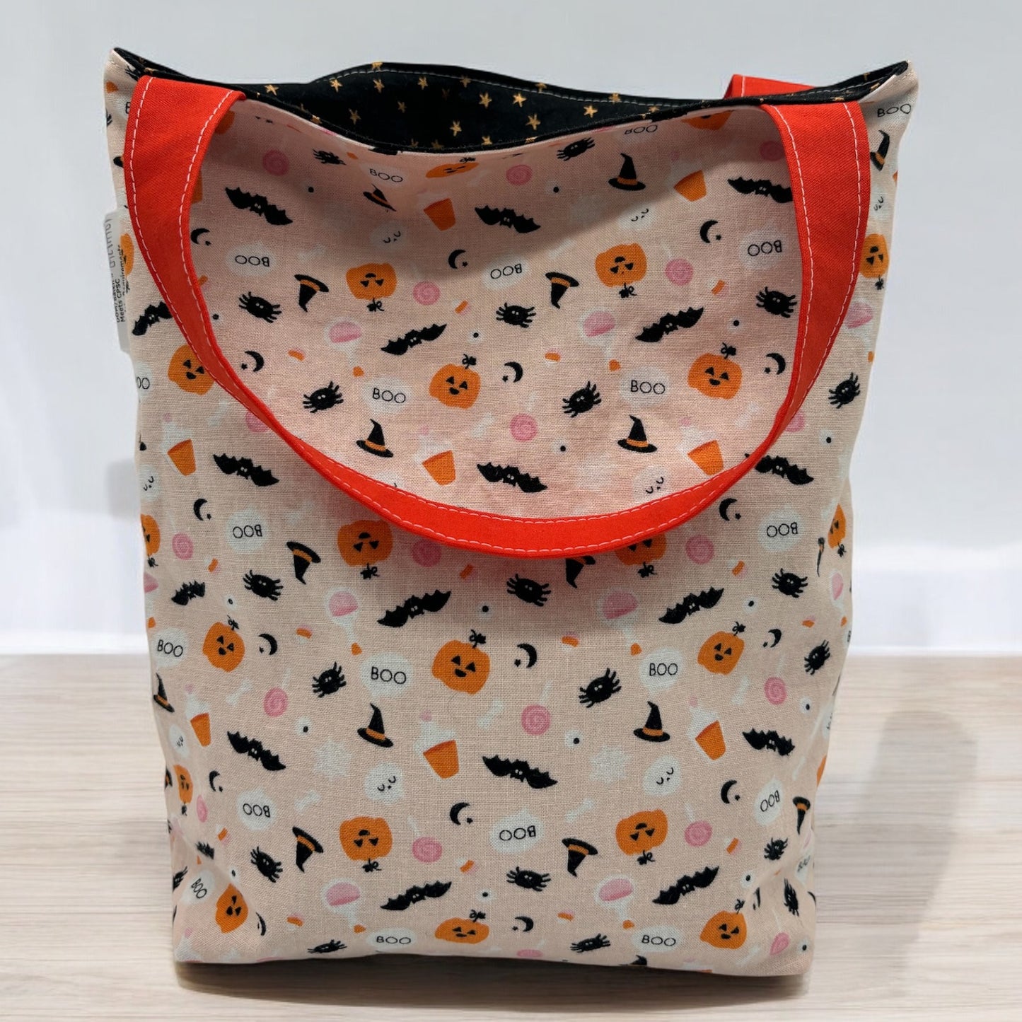 Toddler Sized Reversible Tote Halloween Icons and Stars