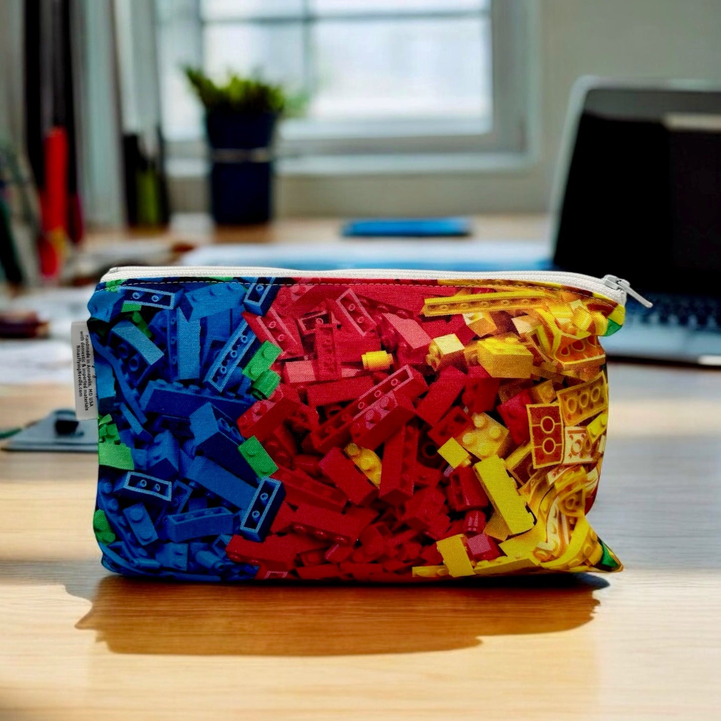 Snack Sized Reusable Zippered Bag Building Bricks Primary