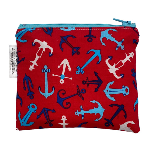 Toddler Sized Reusable Zippered Bag Anchors Combo Print