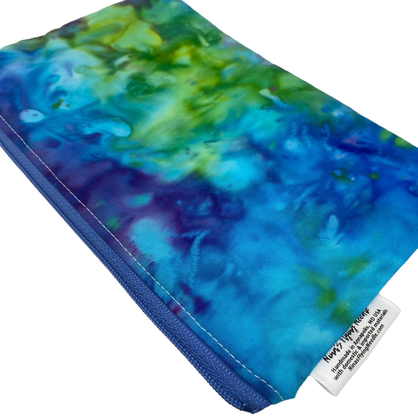 Snack Sized Reusable Zippered Bag Tie Dye Blue Green Purple