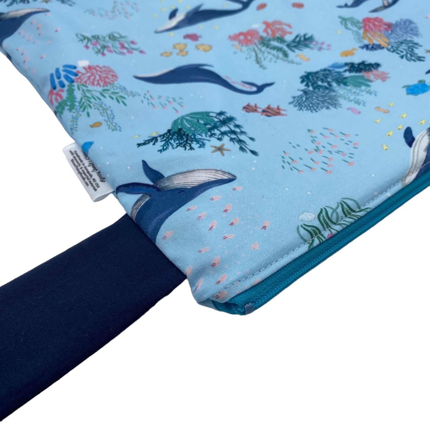 Large Wet Bag with Handle Corals and Whales