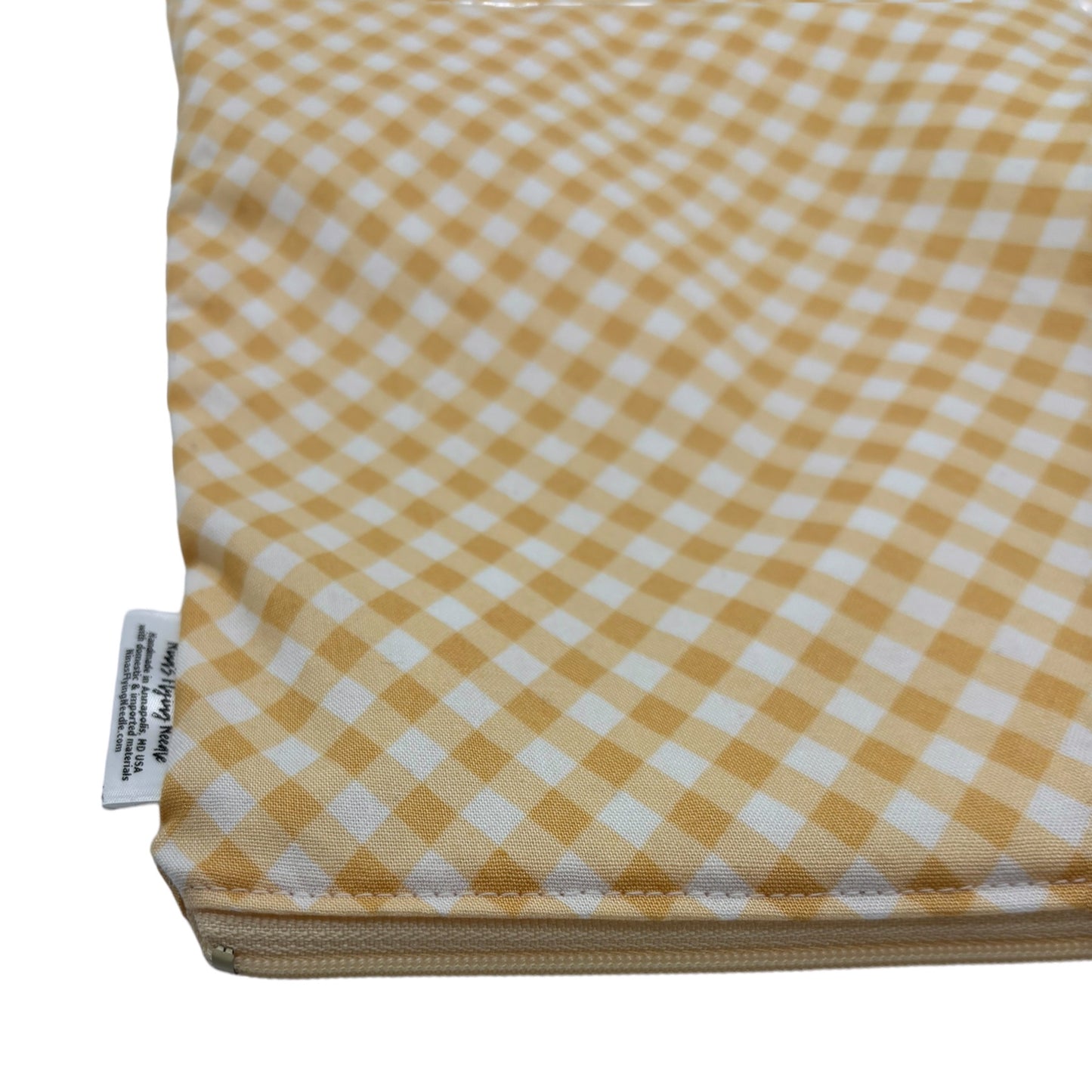 Gallon Sized Reusable Zippered Bag Yellow Gingham