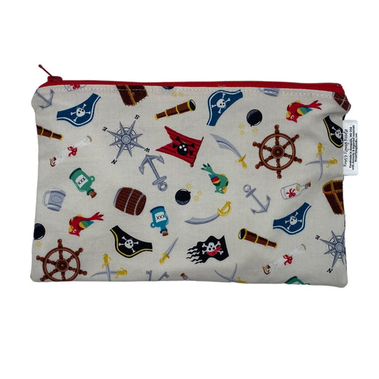 Snack Sized Reusable Zippered Bag Pirate Icons