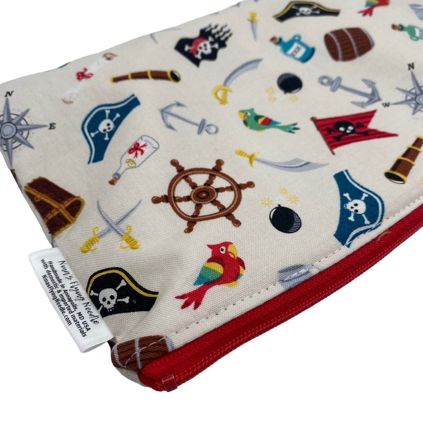 Snack Sized Reusable Zippered Bag Pirate Icons