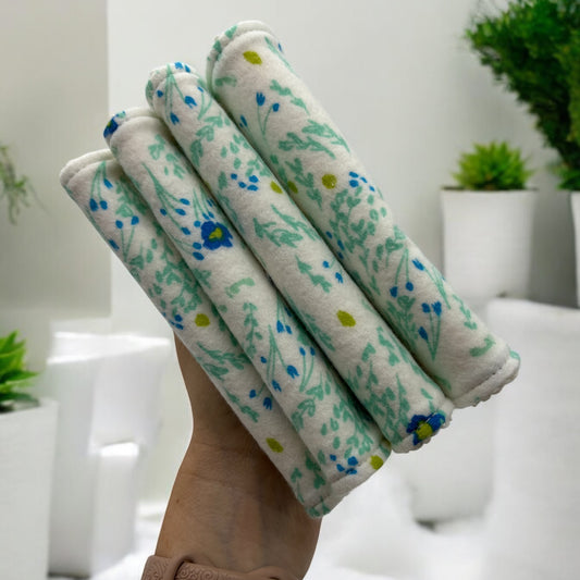 Wash Cloths - Minis - Florals in Blue and Green