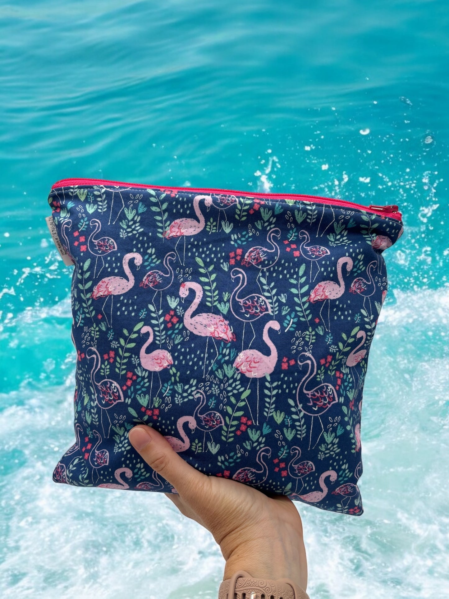 Gallon Sized Reusable Zippered Bag Flamingos