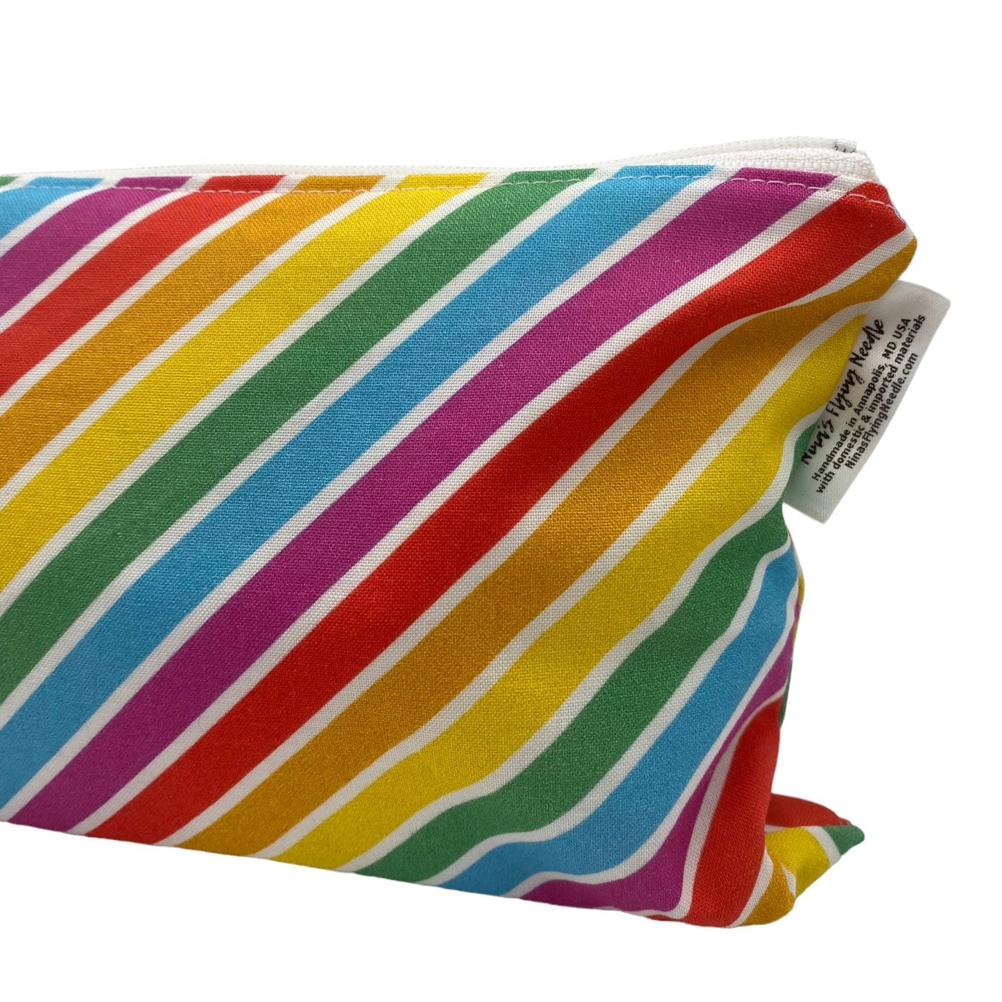 Travel Sized Wet Bag Rainbow Stripes Diagonal