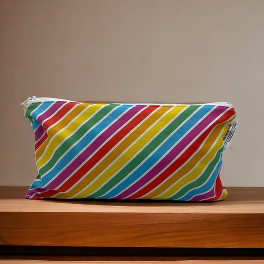 Travel Sized Wet Bag Rainbow Stripes Diagonal