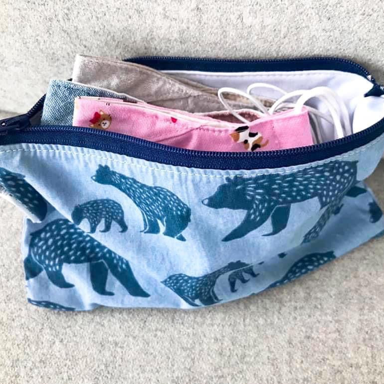 Sandwich Sized Reusable Zippered Bag Camo Navy