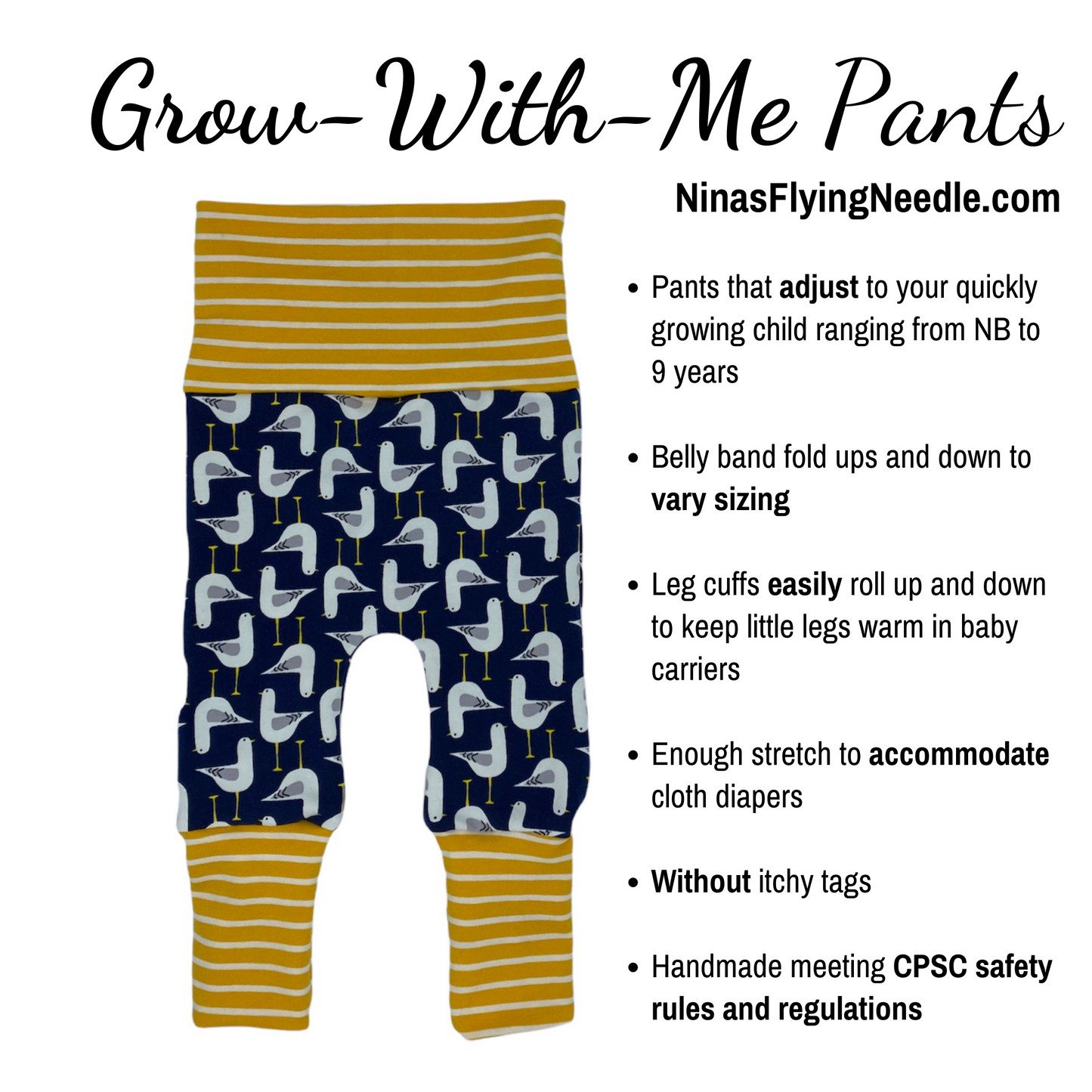 Bundle Set: Grow with Me Pants and Knot Hat