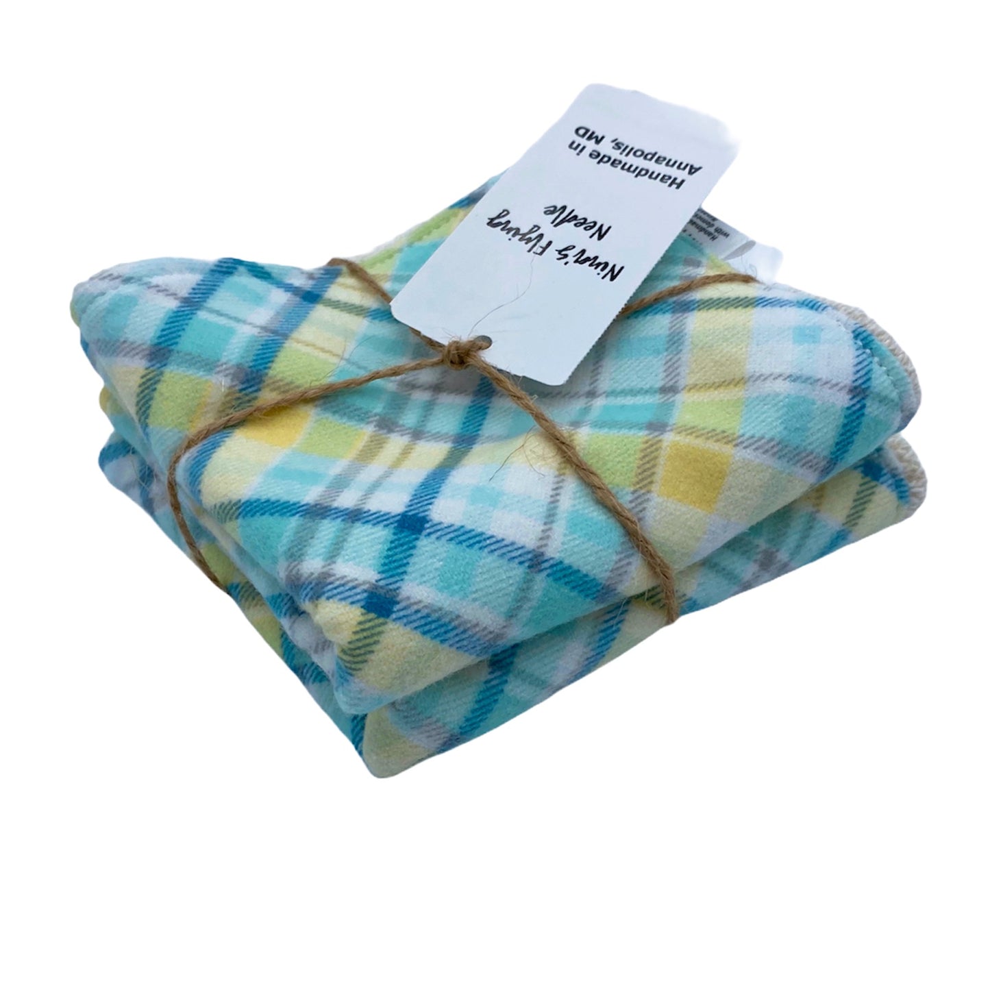 Wash Cloth - Regular - Plaid Blue and Yellow