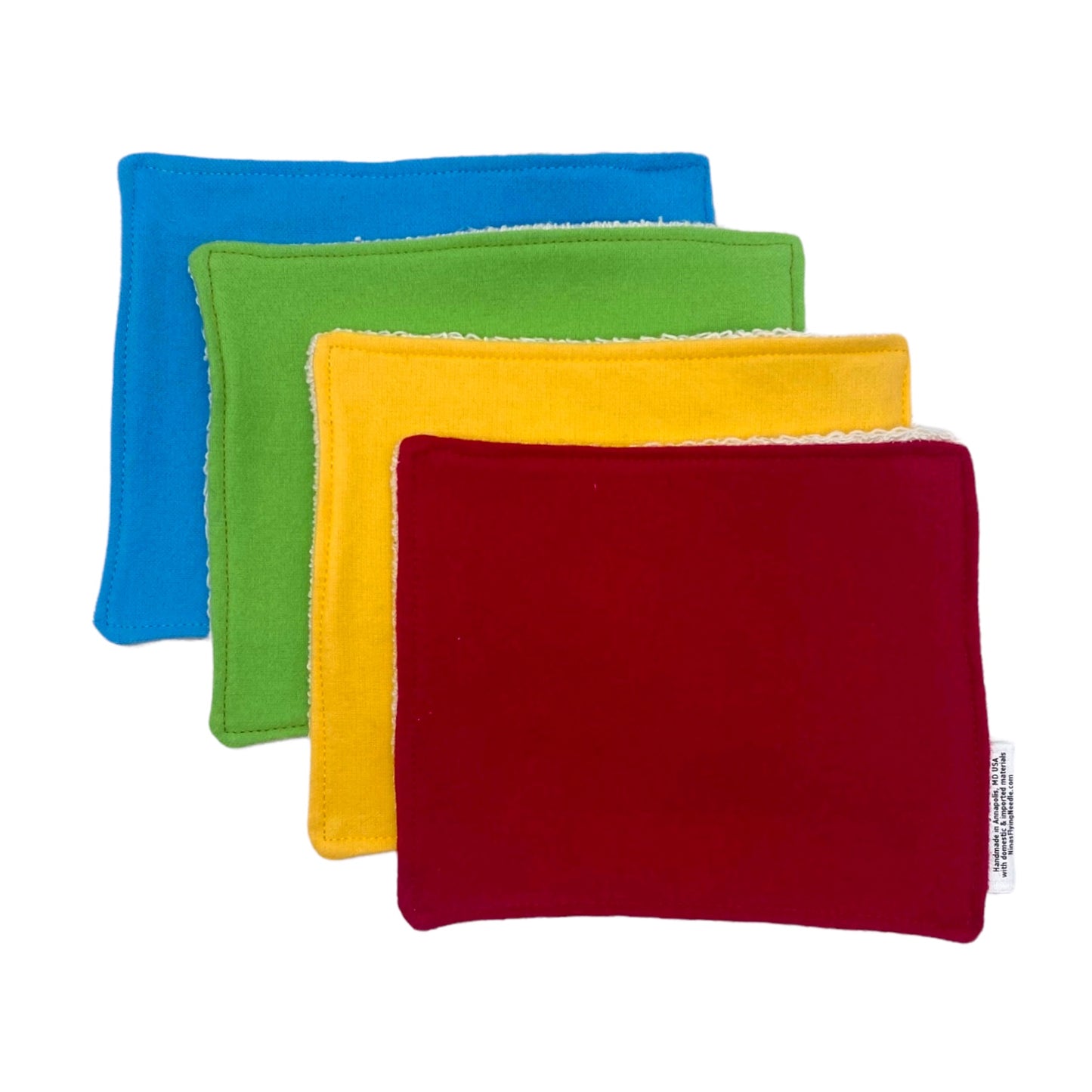 Wash Cloths - Minis - Solids, Red, Yellow, Green and Blue