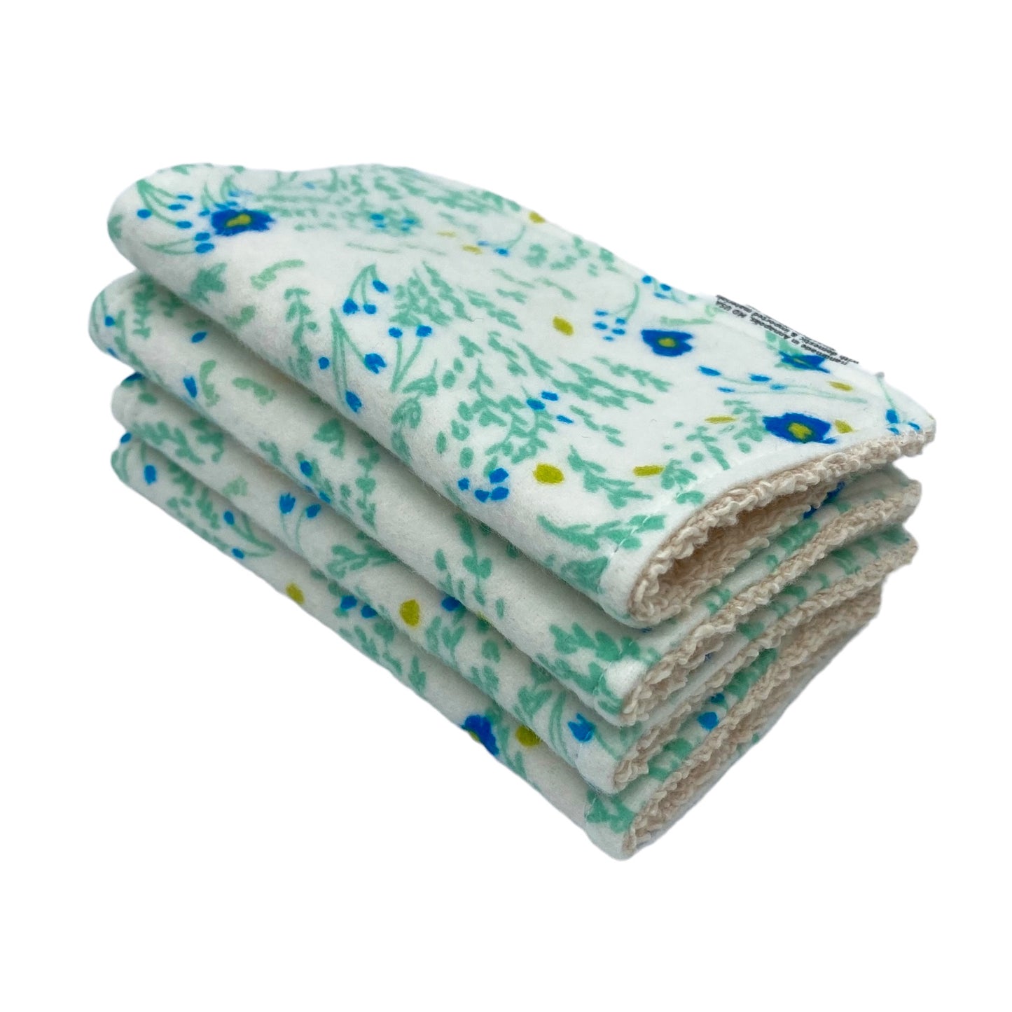 Wash Cloths - Minis - Florals in Blue and Green