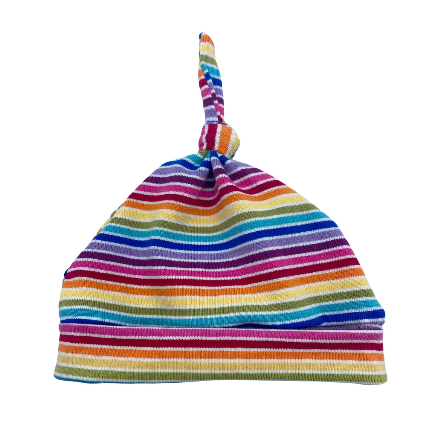 Knot Hat in Newborn: Rainbow Stripes