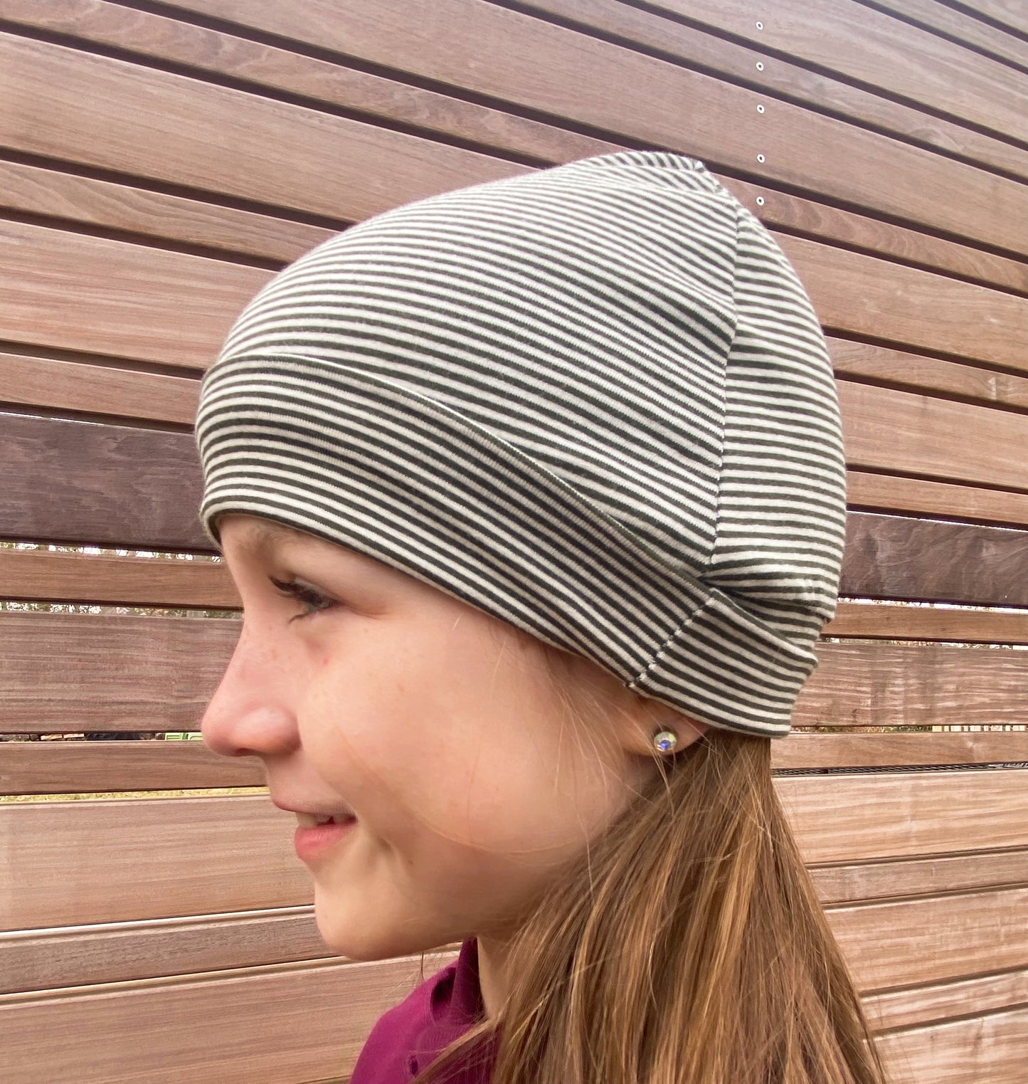 Beanie Hat in Baby: Coastal with Stripes