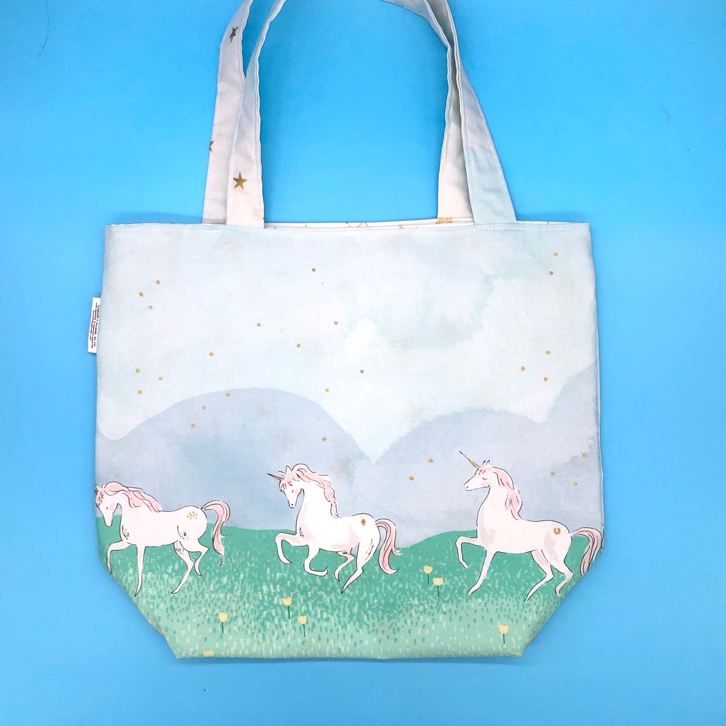 Children's Library Sized Reversible Tote Magical Unicorns