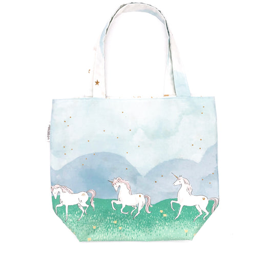 Children's Library Sized Reversible Tote Magical Unicorns