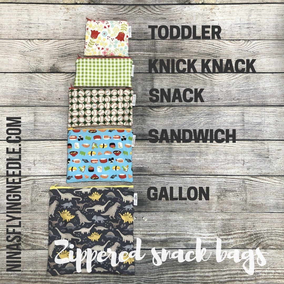 Toddler Sized Reusable Zippered Bag Circus Animals