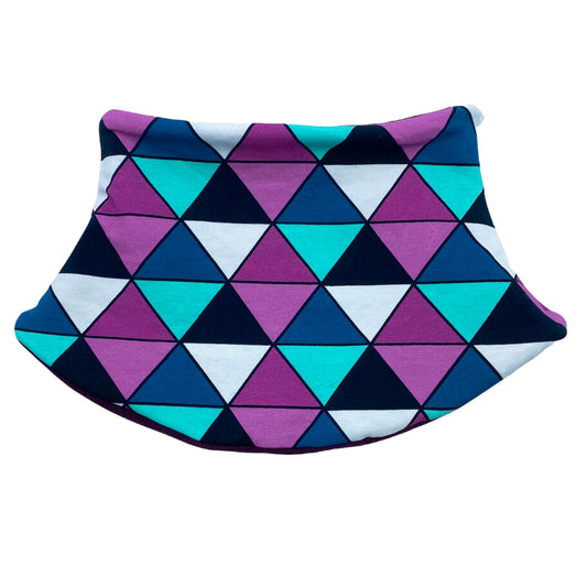 Child's Handmade Neck Warmer Triangles Aqua/Teal/Pink