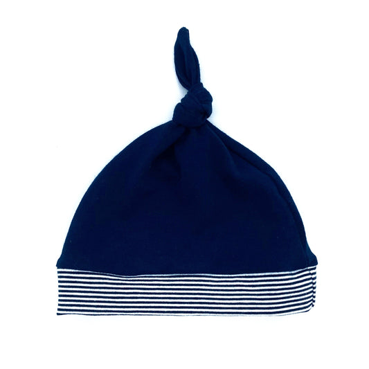 Knot Hat in Newborn: Blue Strokes