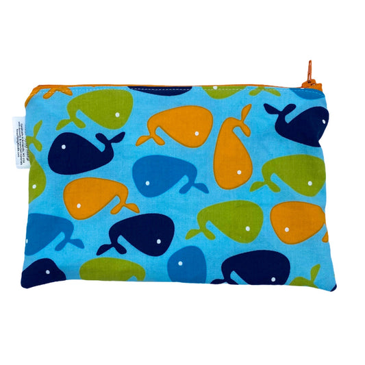 Snack Sized Reusable Zippered Bag Whales