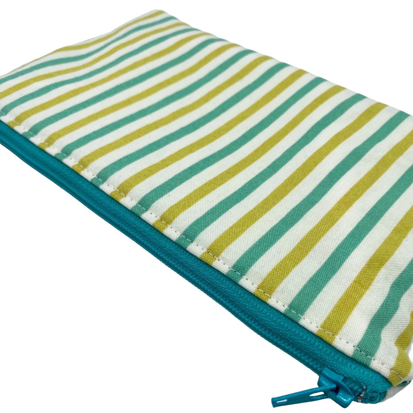 Snack Sized Reusable Zippered Bag Stripes Green